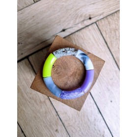 Bracelet GEORGES "capsule fête" - lila, jaune fluo et argent