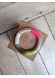 Bracelet GEORGES "capsule fête" - corail fluo, vert et doré