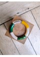 Bracelet GEORGES "capsule fête" - vert bouteille, moutarde et doré