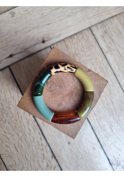 Bracelet GEORGES fauve et vert