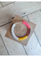 Bracelet GEORGETTE doré et corail fluo