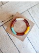 Bracelet GINNY moutarde et vert kaki
