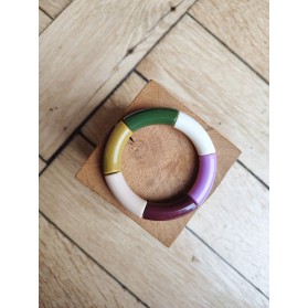 Bracelet GEORGIA violet et kaki