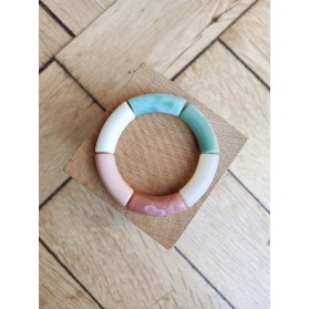 Bracelet GEORGES vieux rose et vert de gris
