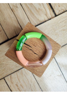 !!! NEW !!! Bracelet GEORGES vert pomme, saumon et nude