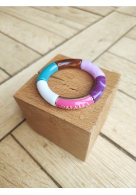 Bracelet GEORGES "Mama" violet, rose et bleu
