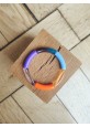 Bracelet GEORGETTE violet et orange fluo