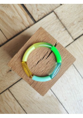 !!! NEW !!! Bracelet GEORGETTE jaune, vert d'eau et vert fluo