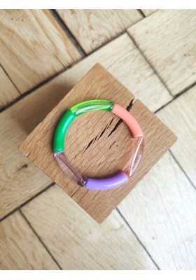 !!! NEW !!! Bracelet GEORGETTE parme, saumon et vert