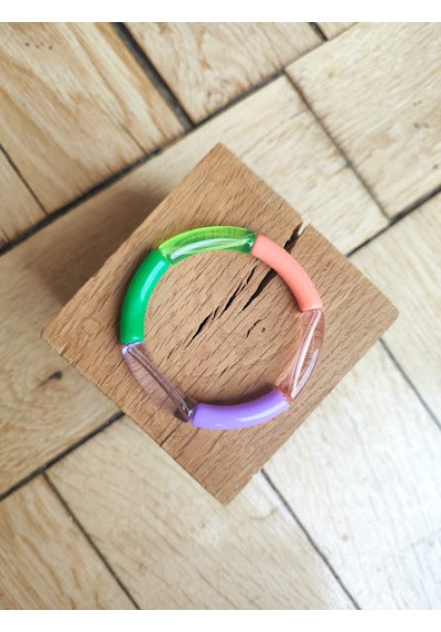 !!! NEW !!! Bracelet GEORGETTE parme, saumon et vert