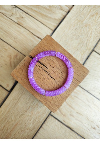 Bracelet fin GARANCE parme marbré