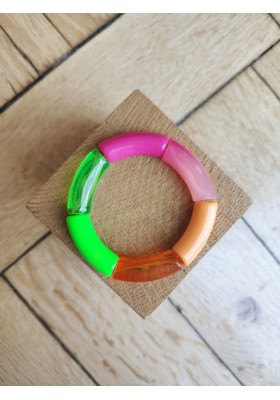 !!! NEW !!! Bracelet GEORGES rose, vert fluo et saumon,