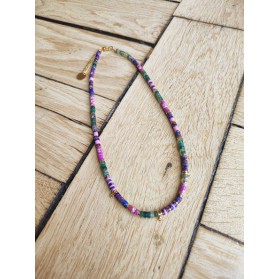 Collier MARIE - violet et vert