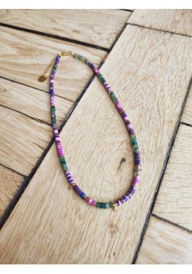 Collier MARIE - violet et vert