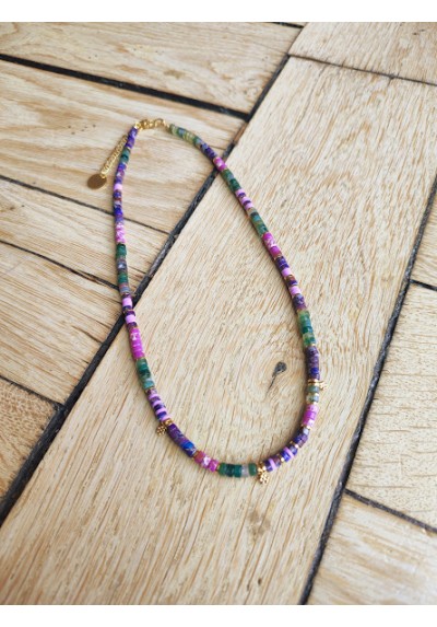 Collier MARIE - violet et vert