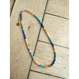 Collier MARIE - bleu roi et orange