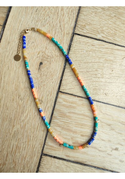 Collier MARIE - bleu roi et orange