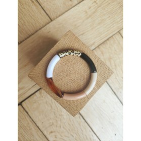 Bracelet GEORGETTE léopard, noir et marron