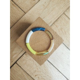!!! NEW !!! Bracelet GEORGETTE bleu roi et jaune translucide