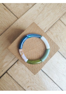 !!! NEW !!! Bracelet GEORGETTE bleu et kaki
