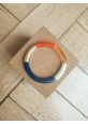 !!! NEW !!! Bracelet GEORGETTE bleu marine, orange et bronze