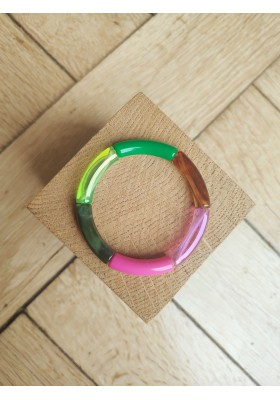 !!! NEW !!! Bracelet GEORGETTE vert et rose translucide