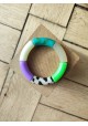 !!! NEW !!! Bracelet GEORGES léopard vert et parme