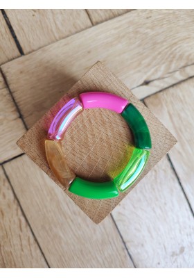 !!! NEW !!! Bracelet GEORGES vert et rose translucide
