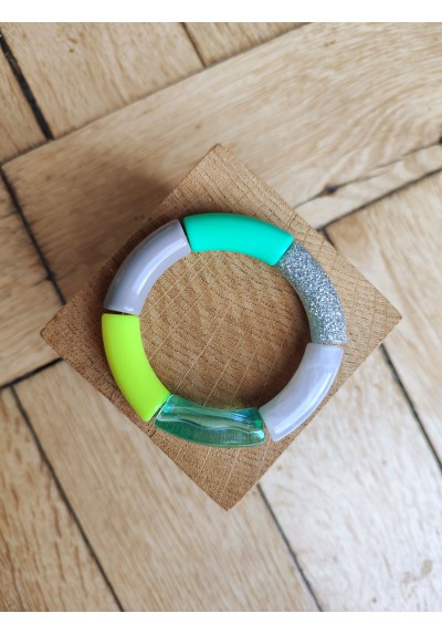 !!! NEW !!! Bracelet GEORGES turquoise, jaune et gris