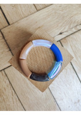 !!! NEW !!! Bracelet GEORGES taupe et bleu roi