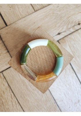 !!! NEW !!! Bracelet GEORGES kaki et paillettes dorées