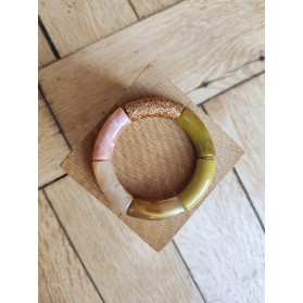 !!! NEW !!! Bracelet GEORGES kaki, vieux rose marbré et doré