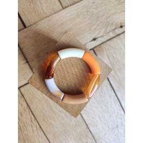 !!! NEW !!! Bracelet GEORGES taupe et orange translucide