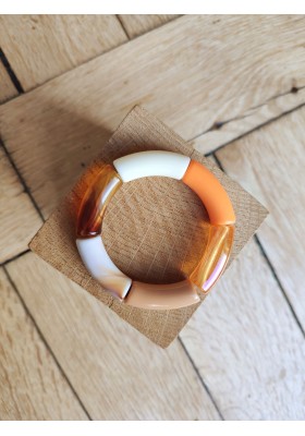 !!! NEW !!! Bracelet GEORGES taupe et orange translucide