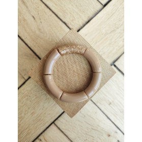 Bracelet GEORGES taupe paillettes dorées