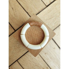 Bracelet GEORGES écru paillettes dorées