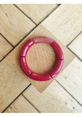 Bracelet GEORGES bordeaux paillettes roses