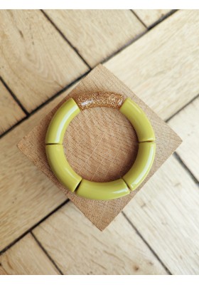 Bracelet GEORGES kaki paillettes dorées