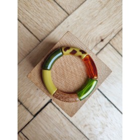 !!! NEW !!! Bracelet GEORGES kaki, léopard et glitter doré