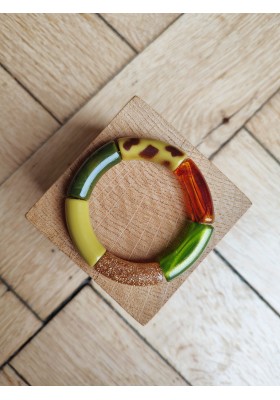 !!! NEW !!! Bracelet GEORGES kaki, léopard et glitter doré