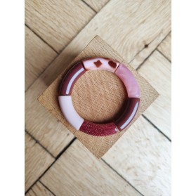 !!! NEW !!! Bracelet GEORGES bordeaux, léopard et glitter