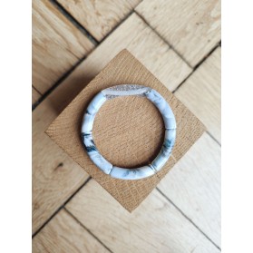 Bracelet GEORGETTE paillettes blanc et argent
