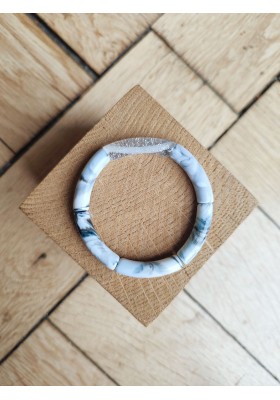 Bracelet GEORGETTE paillettes blanc et argent
