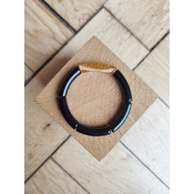 Bracelet GEORGETTE paillettes noir et doré