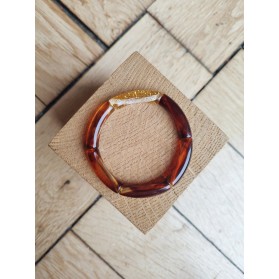 Bracelet GEORGETTE paillettes marron et doré