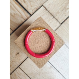 Bracelet GEORGETTE paillettes rouge et doré