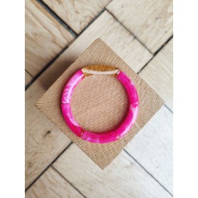Bracelet GEORGETTE paillettes rose et doré