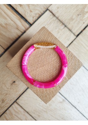 Bracelet GEORGETTE paillettes rose et doré