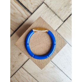 Bracelet GEORGETTE paillettes bleu roi et doré