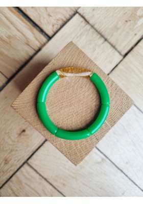 Bracelet GEORGETTE paillettes vert et doré